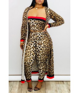 Lovely Sexy Leopard Printed Two-piece Pants Set