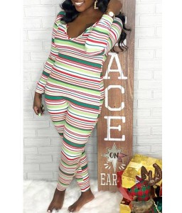 Lovely Casual Striped Skinny Multicolor One-piece Jumpsuit