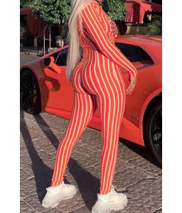 Lovely Trendy Striped Orange One-piece Jumpsuit