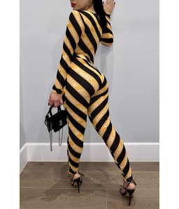 Lovely Trendy Striped Yellow One-piece Jumpsuit