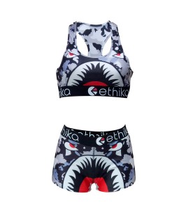 Lovely Casual Letter Printed Grey Two-piece Shorts Set