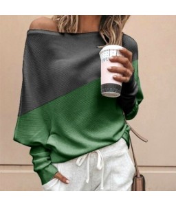 Lovely Work Color-lump Green Sweater