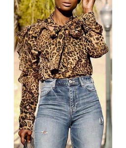 Lovely Trendy Leopard Printed Blouse