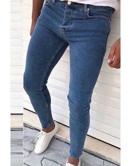 Lovely Casual Basic Skinny Blue Jeans