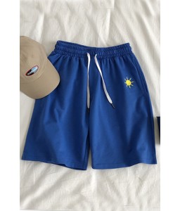 Lovely Casual Embroidered Design Blue Shorts