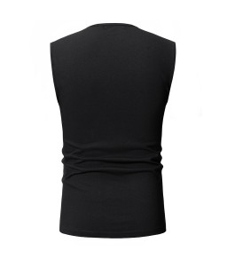 Lovely Casual Black Cotton Vest