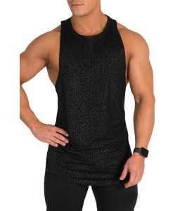 Lovely Casual Printed Black Cotton Vest
